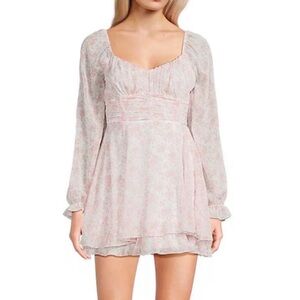 NWOT Dillard’s Floral Printed Long Sleeve Corseted Tiered Dress